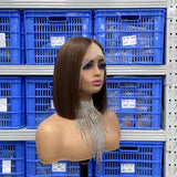 Free Shipping Jesvia Hair #4 Color T Lace Front Bob Wig With Pre Plucked Hairline Straight
