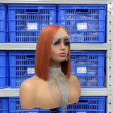 Free Shipping Jesvia Hair #350 Color T Lace Front Bob Wig With Pre Plucked Hairline Straight