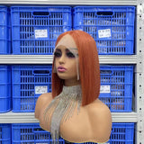 Free Shipping Jesvia Hair #350 Color T Lace Front Bob Wig With Pre Plucked Hairline Straight