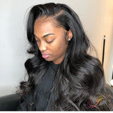 Jesvia Hair Brazilian Body Wave Hair 3 Bundles With 4x13 Lace Frontal