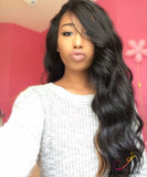 Jesvia Hair Brazilian Hair Loose Deep Wave 3 Bundles With 1 Lace Closure-LBW44