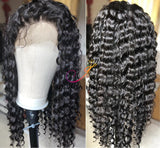 Jesvia Hair 250% Density 360 Pre Plucked Lace Frontal Wig with Baby Hair Around Curly