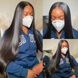 Jesvia Hair 13x6 Lace Front Human Hair Wigs Pre Plucked with Baby Hair Straight