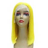 Yellow Color 13x4 Lace Front Bob Wig With Pre Plucked Hairline Straight Jesvia Hair
