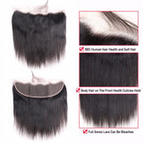 Jesvia Hair Brazilian Straight Hair 3 Bundles With 4x13 Lace Frontal