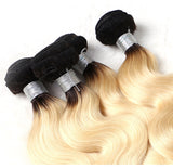 Jesvia Hair 3 Bundles Deal #1B/#613 Ombre Blonde Color Hair Body Wave