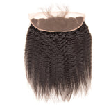 Jesvia Hair Brazilian Kinky Straight Hair 3 Bundles With 4x13 Lace Frontal