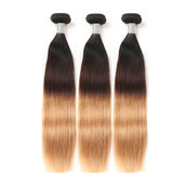 Jesvia Hair 3 Bundles Deal #1B/4/27 3 Tone Ombre Color Hair Straight