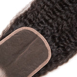 Jesvia Hair Brazilian Hair Kinky Straight 3 Bundles With 1 Lace Closure