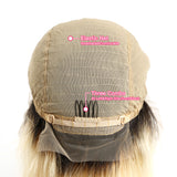 Jesvia Hair Pre Plucked 13x4 Lace Frontal Wig #1B/#613 Ombre Blonde Color with Baby Hair Around Body Wave