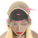 Jesvia Hair Pre Plucked 13x4 Lace Frontal Wig #1B/#613 Ombre Blonde Color with Baby Hair Around Body Wave