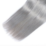 Jesvia Hair 3 Bundles Deal #1B/Gray Ombre Gray Hair Straight
