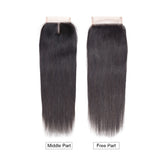 Jesvia Hair Brazilian Hair Straight 3 Bundles With 1 Lace Closure