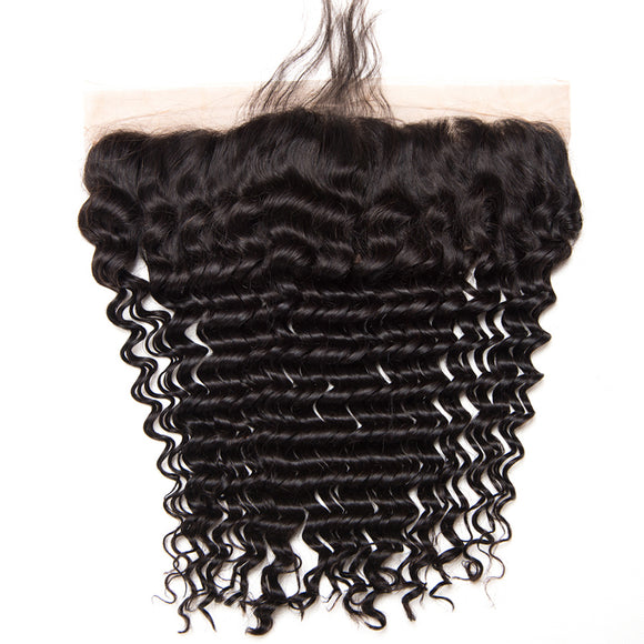 Jesvia Hair Brazilian Virgin Hair 4x13 Lace Frontal Deep Wave