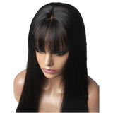 Jesvia Hair 13x4 Lace Front Human Hair Wigs Pre Plucked with Bang Brazilian Straight