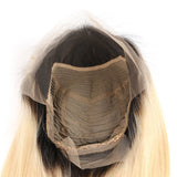 Jesvia Hair Pre Plucked 13x4 Lace Frontal Wig #1B/#613 Ombre Blonde Color with Baby Hair Around Body Wave