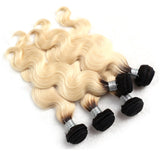 Jesvia Hair 3 Bundles Deal #1B/#613 Ombre Blonde Color Hair Body Wave