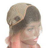Jesvia Hair Pink Ombre Color 13x4 Lace Front Bob Wig With Pre Plucked Hairline Straight
