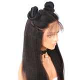 Jesvia Hair 13x4 Lace Front Human Hair Wigs Pre Plucked with Baby Hair Brazilian Kinky Straight