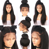 Jesvia Hair 13x4 Lace Front Human Hair Wigs Pre Plucked with Baby Hair Brazilian Kinky Straight