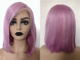Jesvia Hair Lilac Purple Color 13x4 Lace Front Bob Wig With Pre Plucked Hairline Straight