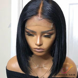 Free Shipping 5x5 Closure Bob Wig With Pre Plucked Hairline Straight Jesvia Hair