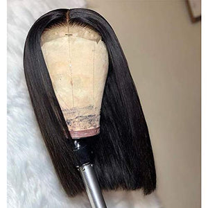 Free Shipping 6x6 Closure Bob Wig With Pre Plucked Hairline Straight Blunt Cut Jesvia Hair