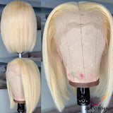 Free Shipping Jesvia Hair #613 Blonde 13x4 Lace Front Bob Wig With Pre Plucked Hairline Straight
