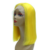 Yellow Color 13x4 Lace Front Bob Wig With Pre Plucked Hairline Straight Jesvia Hair