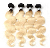 Jesvia Hair 3 Bundles Deal #1B/#613 Ombre Blonde Color Hair Body Wave