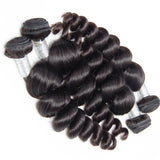 Jesvia Hair Brazilian Loose Wave Hair 3 Bundles With 4x13 Lace Frontal