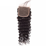 Jesvia Hair Brazilian Hair Deep Wave 3 Bundles With 1 Lace Closure