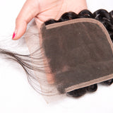 Jesvia Hair Brazilian Hair Deep Wave 3 Bundles With 1 Lace Closure