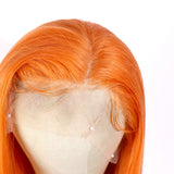 Jesvia Hair Orange Color 13x4 Lace Front Bob Wig With Pre Plucked Hairline Straight