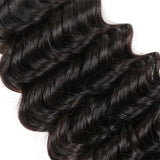 Jesvia Hair Brazilian Deep Wave Hair 3 Bundles With 4x13 Lace Frontal