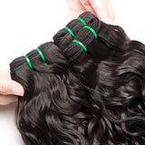 Jesvia Hair Brazilian Hair Water Wave 3 Bundles With 1 Lace Closure