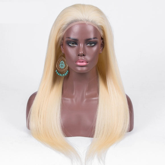 Jesvia Hair Pre Plucked 13x4 Lace Frontal Wig #613 Blonde Color with Baby Hair Around Straight-JBL613