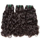 Jesvia Hair Brazilian Hair Water Wave 3 Bundles With 1 Lace Closure