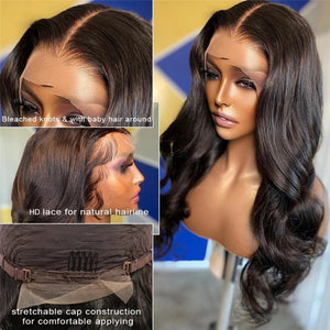 Jesvia Hair 250% Density Invisible HD 13x4 Lace Frontal Wig with Baby Hair Body Wave